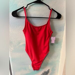 NWT Wild Fable Red High Leg Extra Cheeky One Piece Bathing Suit